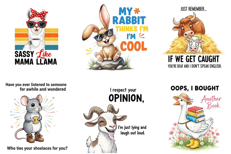 Funny Farm Animal Quotes Clipart Bundle - CraftNest - Digital Crafting and Art