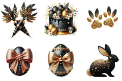 Glitter Luxury Black Easter Clipart Bundle - CraftNest - Digital Crafting and Art