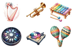 Musical Instrument Clipart Bundle - CraftNest - Digital Crafting and Art
