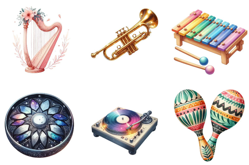 Musical Instrument Clipart Bundle - CraftNest - Digital Crafting and Art