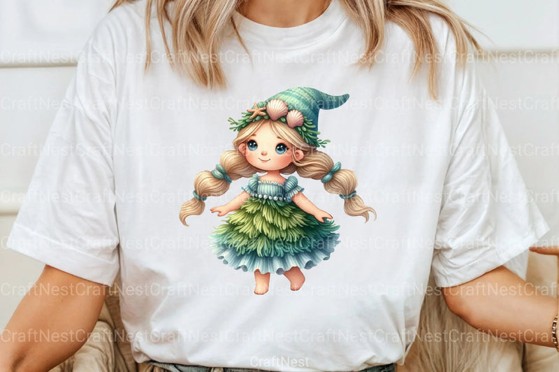 Seashell Gnome Clipart Bundle 2 - CraftNest - Digital Crafting and Art