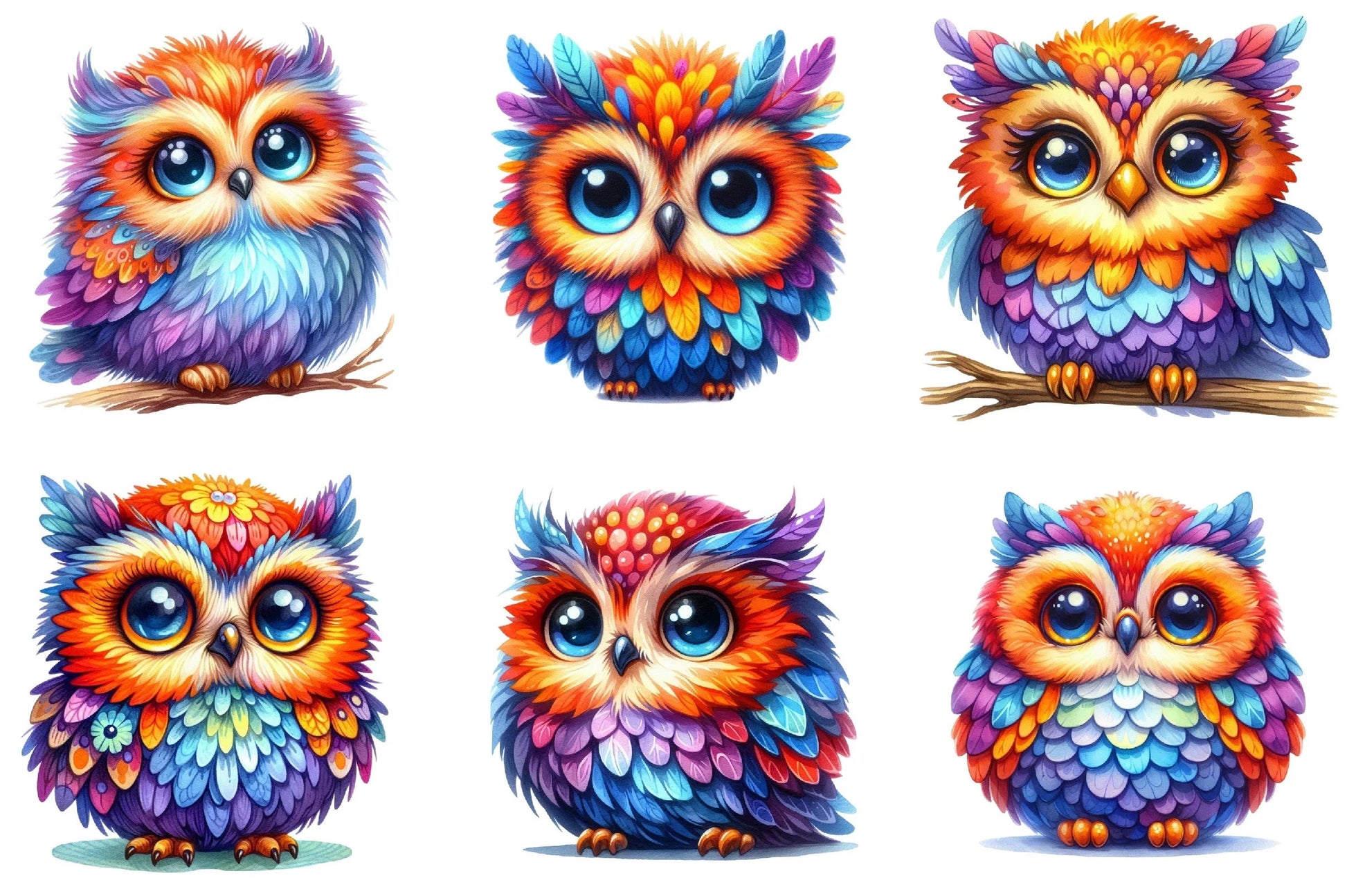 Whimsical Owl Clipart Bundle - CraftNest - Digital Crafting and Art
