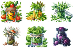 Vegetables Jarful Joy Clipart Bundle - CraftNest - Digital Crafting and Art
