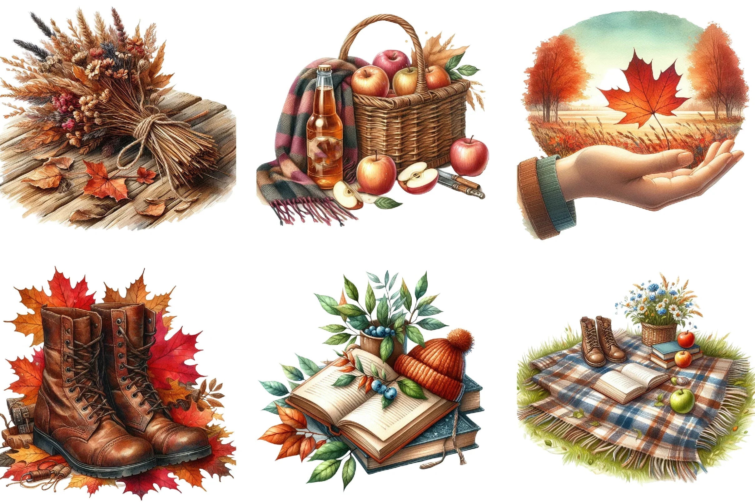 Serene Autumn Day Clipart Bundle - CraftNest - Digital Crafting and Art
