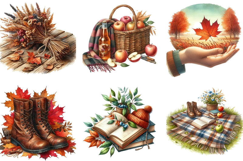 Serene Autumn Day Clipart Bundle - CraftNest - Digital Crafting and Art