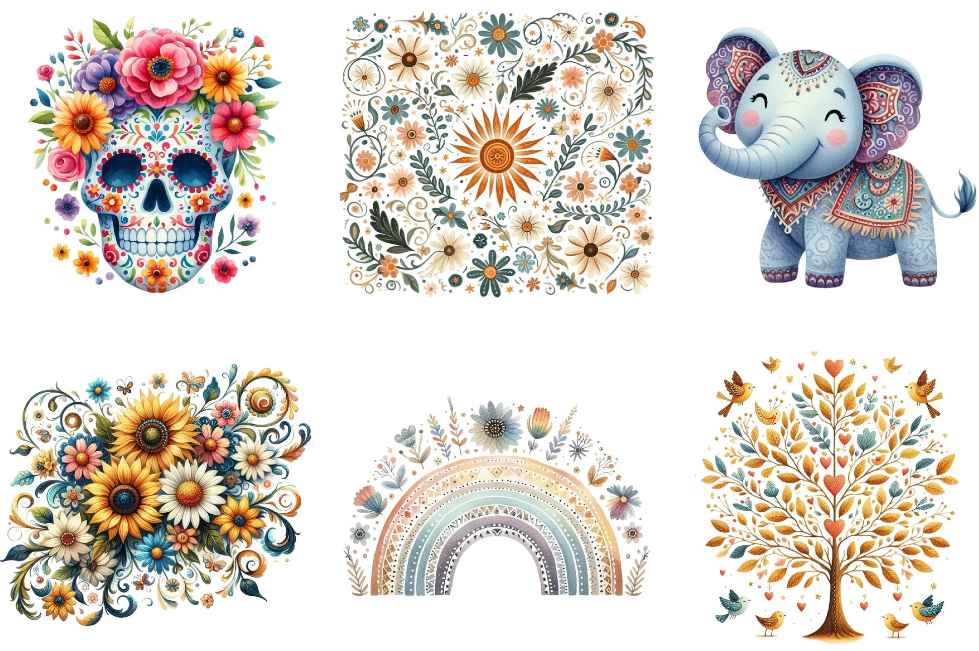Happy Summer Folk Art Clipart Collection - CraftNest - Digital Crafting and Art