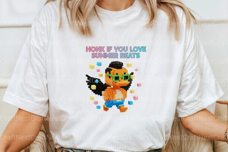 Blocky Style Funny Summer Goose Clipart Bundle 3 - CraftNest - Digital Crafting and Art