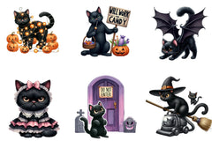 Funny Halloween Black Cat Clipart Bundle - CraftNest - Digital Crafting and Art