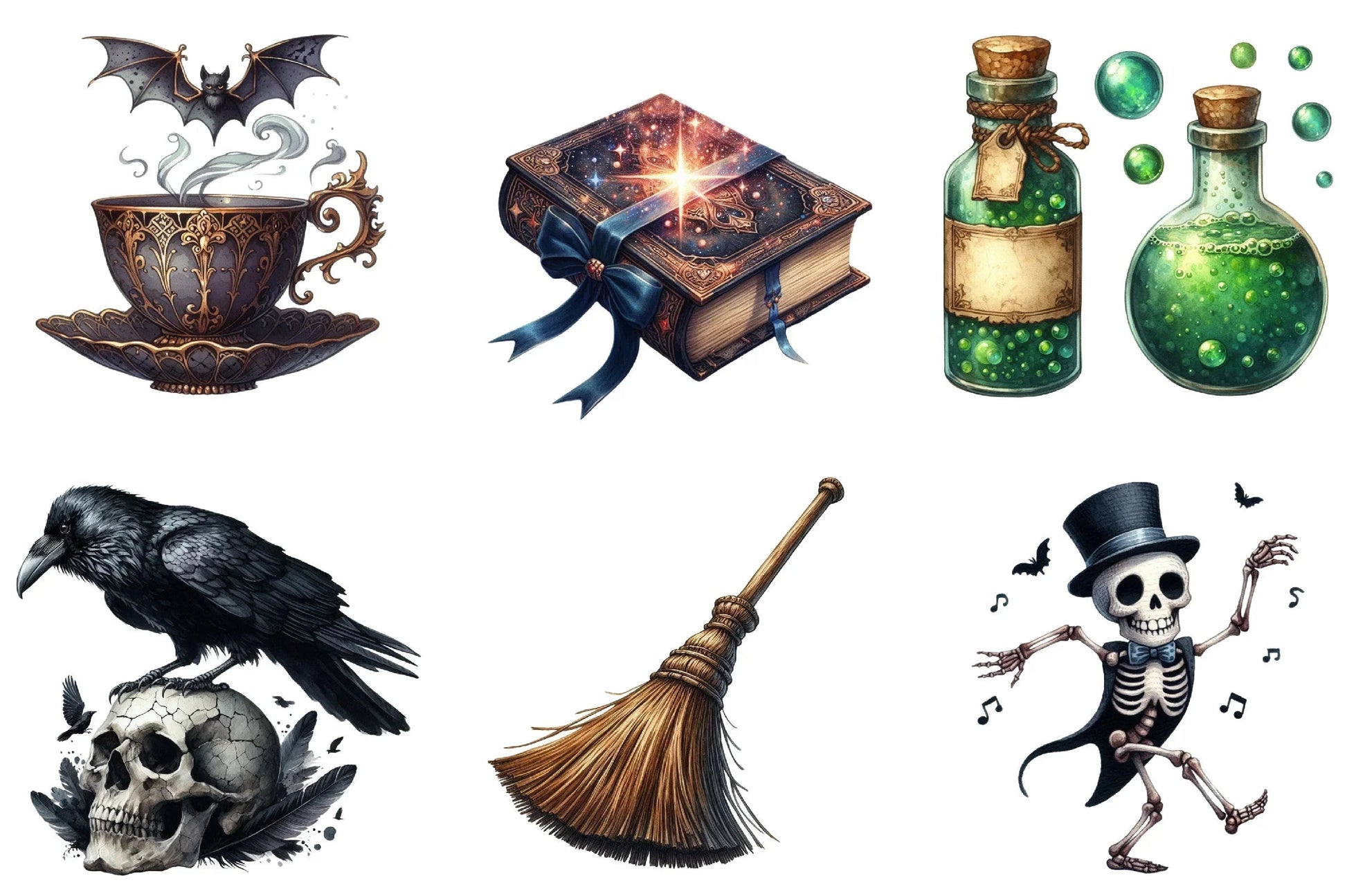 Vintage Halloween Stickers Clipart Bundle - CraftNest - Digital Crafting and Art