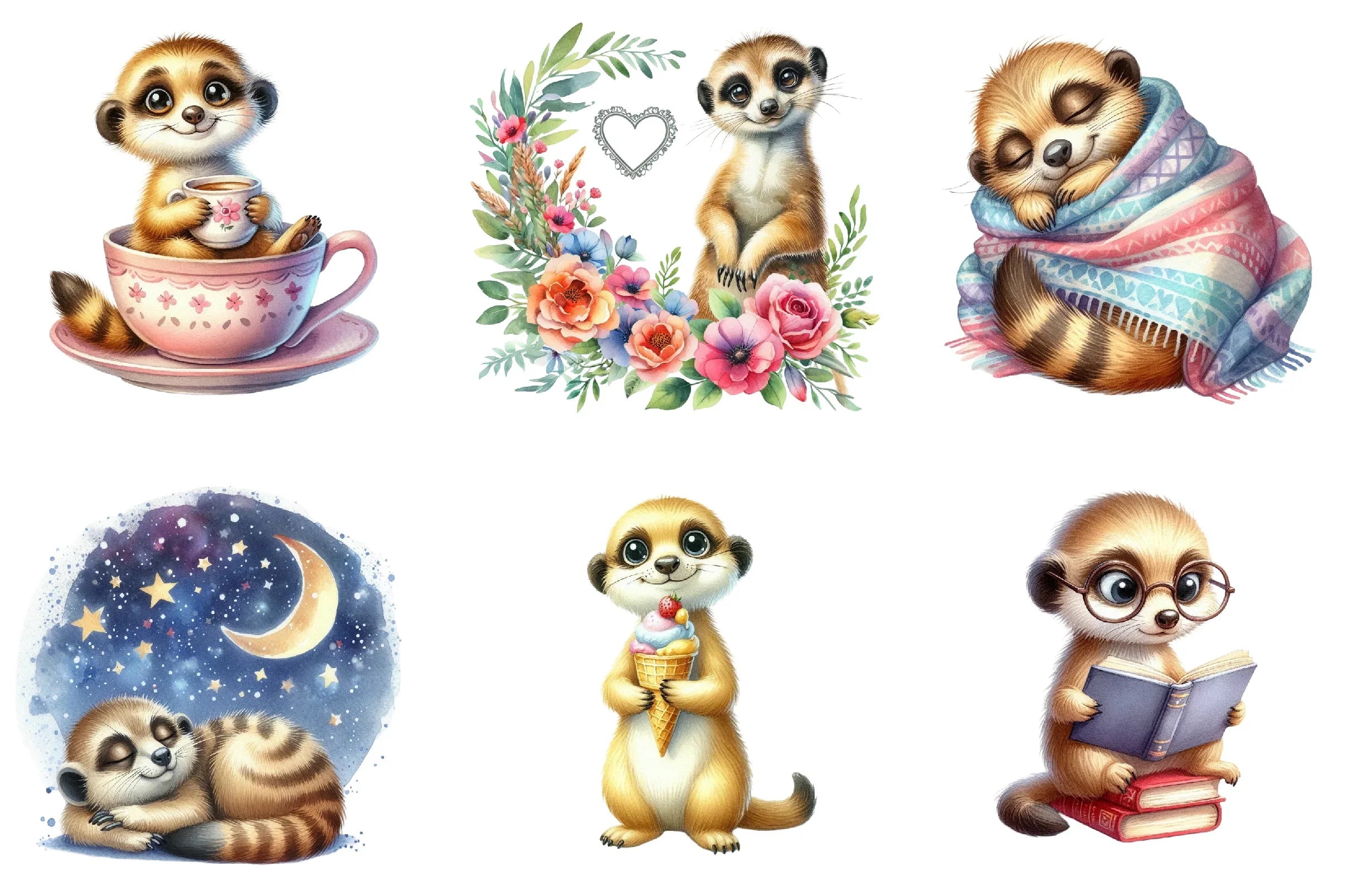 Cute Meerkat Clipart Bundle - CraftNest - Digital Crafting and Art
