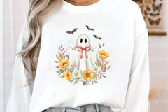 Cute Floral Halloween Lace Ghost Clipart Bundle 2 - CraftNest - Digital Crafting and Art