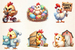 Funny Chicken Crazy Clipart Bundle - CraftNest - Digital Crafting and Art