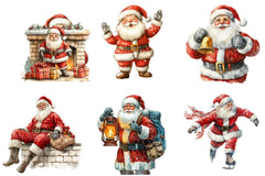 Retro Christmas Santa Clipart Bundle 1 - CraftNest - Digital Crafting and Art