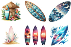 Summer Surfboard Clipart Bundle - CraftNest - Digital Crafting and Art