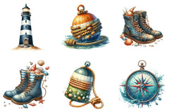 Nautical Beach Clipart Bundle - CraftNest - Digital Crafting and Art