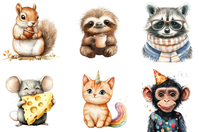 Quirky Animals Clipart Collection Bundle - CraftNest - Digital Crafting and Art
