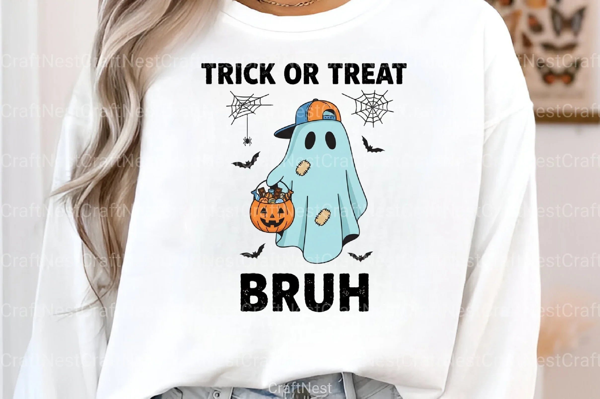 Retro Halloween Clipart Bundle: Trick or Treat Bruh - CraftNest - Digital Crafting and Art