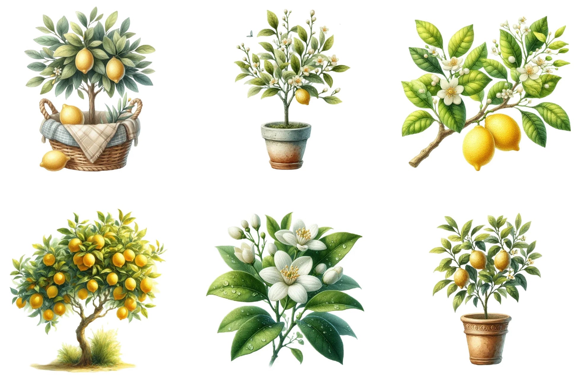 Lemon Trees Clipart Bundle - CraftNest - Digital Crafting and Art