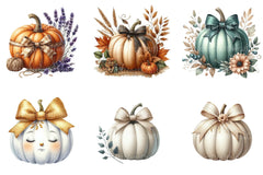 Autumn Pumpkin & Bow Clipart Bundle - CraftNest - Digital Crafting and Art