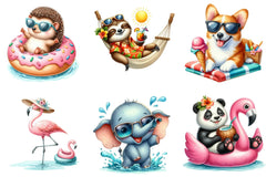 Summer Cute Animals Clipart Bundle - CraftNest - Digital Crafting and Art