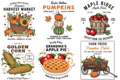 Rustic Fall Farmhouse Sign Clipart Bundle - CraftNest - Digital Crafting and Art
