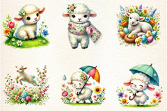 Spring Cute Lamb Clipart Bundle - CraftNest - Digital Crafting and Art