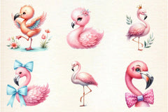Cute Flamingo Tropical Bird Clipart Bundle - CraftNest - Digital Crafting and Art