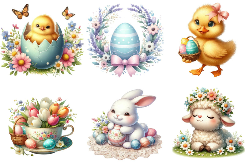 Vintage Easter Springtime Clipart Bundle - CraftNest - Digital Crafting and Art