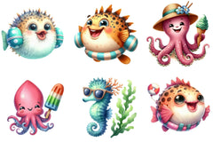 Summer Sea Animals Clipart Bundle - CraftNest - Digital Crafting and Art