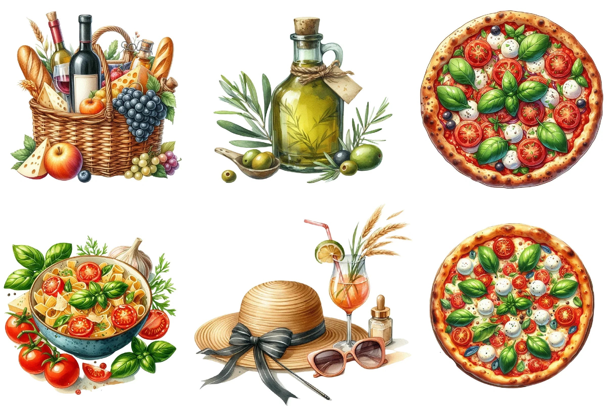 Italian Summer Clipart Bundle - CraftNest - Digital Crafting and Art