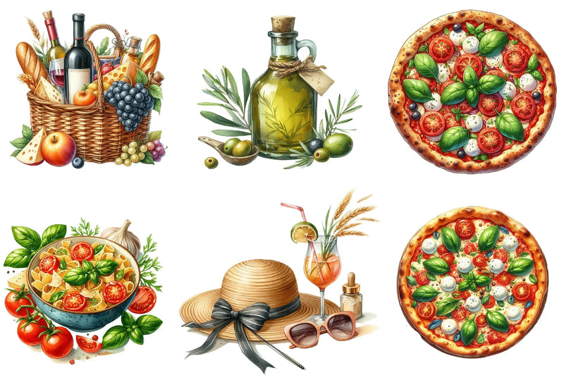 Italian Summer Clipart Bundle - CraftNest - Digital Crafting and Art
