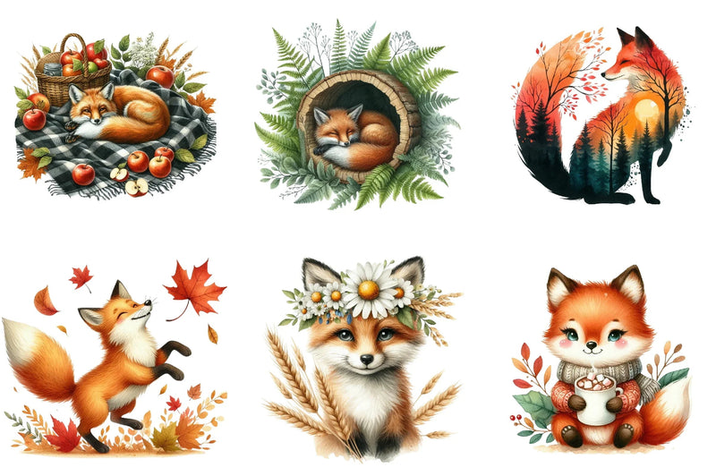 Fox Clipart Bundle - CraftNest - Digital Crafting and Art