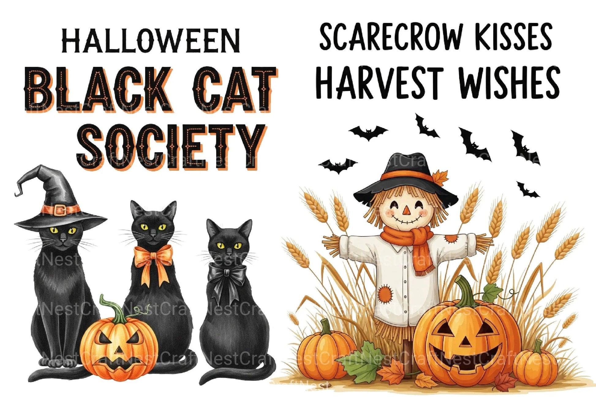 Vintage Halloween Clipart Bundle 34 - CraftNest - Digital Crafting and Art