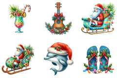 Tropical Aloha Christmas Clipart Bundle 4 - CraftNest - Digital Crafting and Art