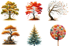 Autumn Trees Clipart Bundle 99 - CraftNest - Digital Crafting and Art