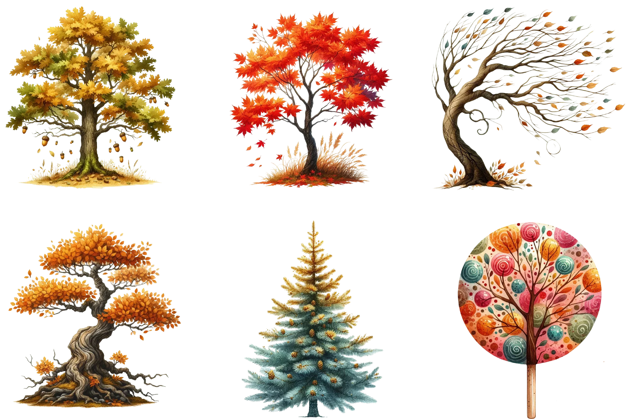 Autumn Trees Clipart Bundle 99 - CraftNest - Digital Crafting and Art