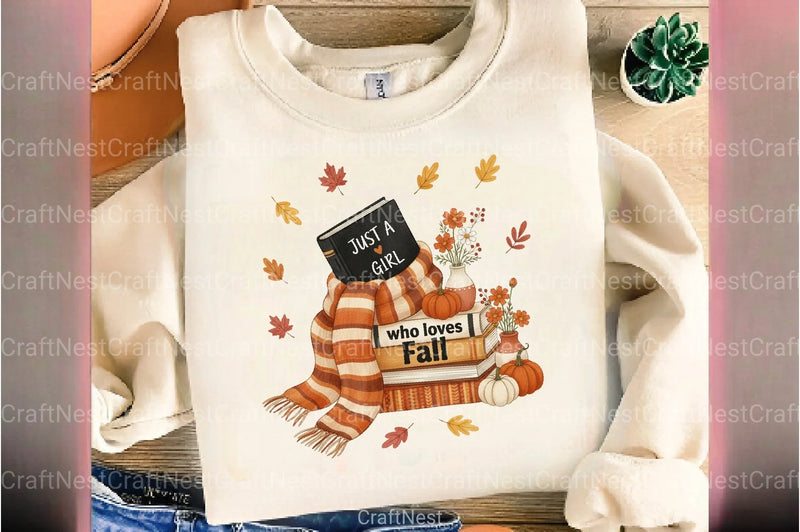 Just a Girl Who Loves Fall: Bookish Clipart Bundle - CraftNest - Digital Crafting and Art