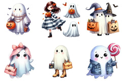 Trendy Ghost Halloween Clipart Bundle - CraftNest - Digital Crafting and Art