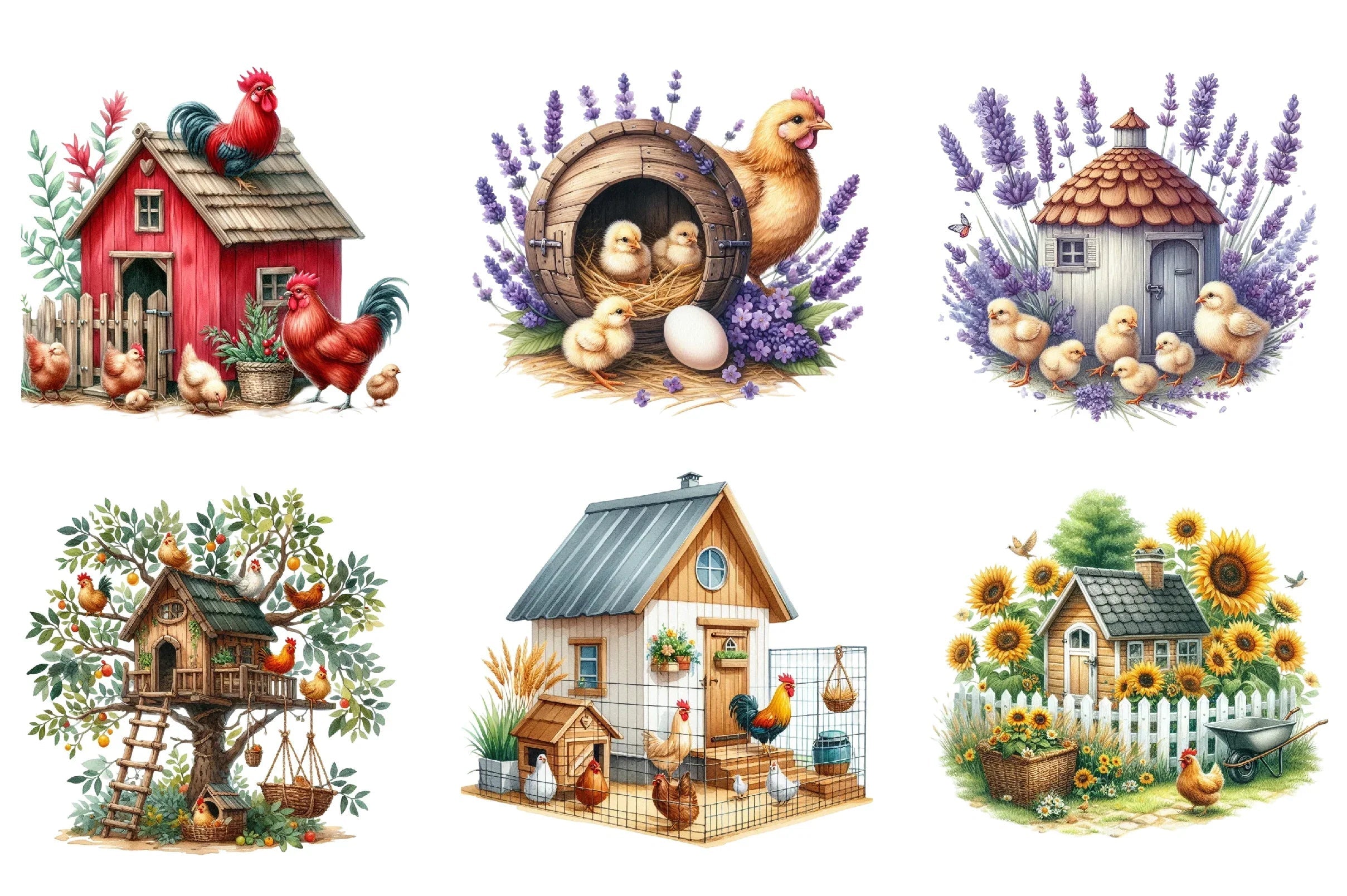 Chicken Coop Clipart Bundle - CraftNest - Digital Crafting and Art