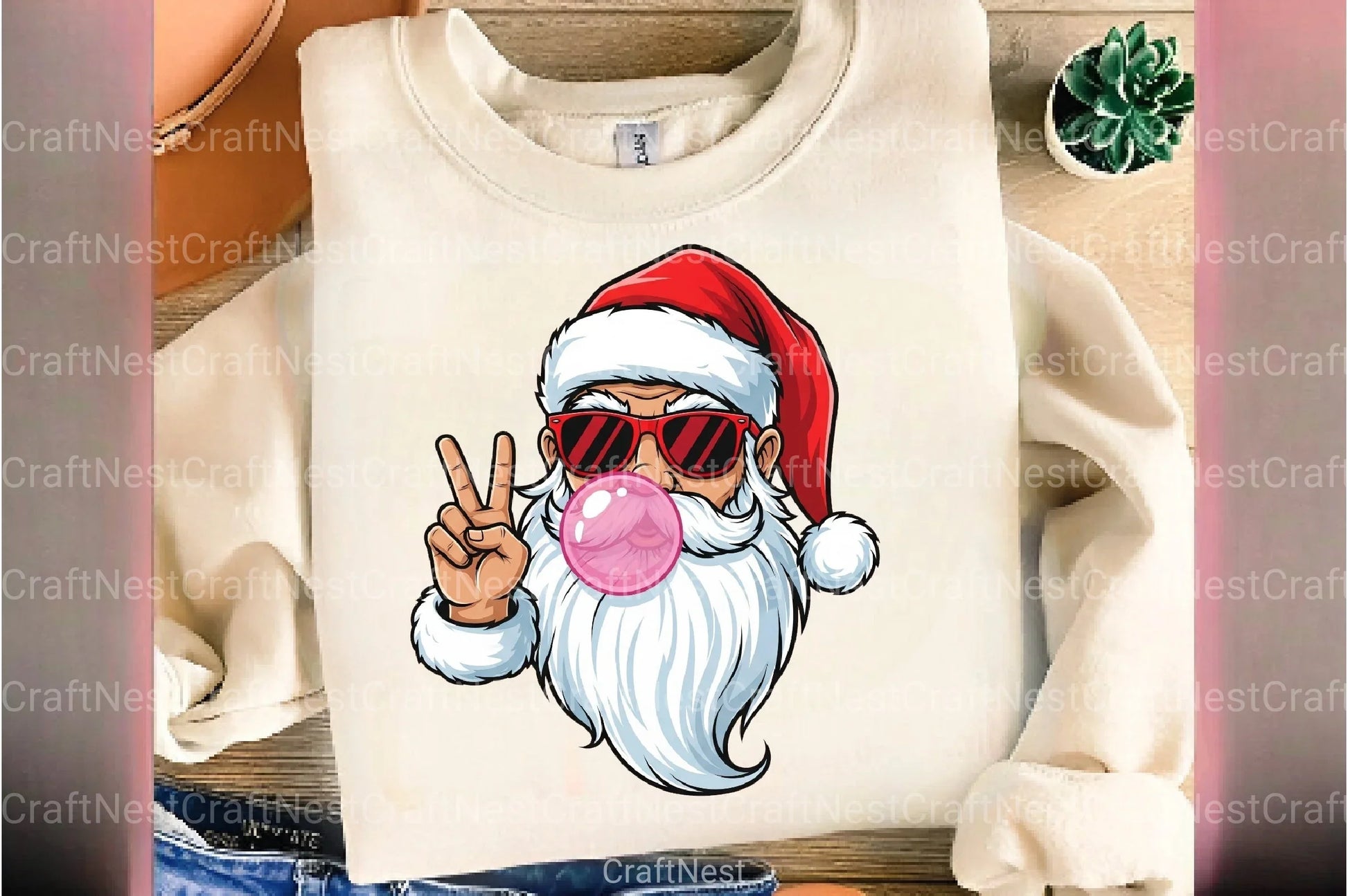 Retro Santa Christmas Bubble Vintage Clipart Bundle - CraftNest - Digital Crafting and Art