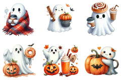 Pumpkin Spice Ghost Halloween Clipart Bundle - CraftNest - Digital Crafting and Art