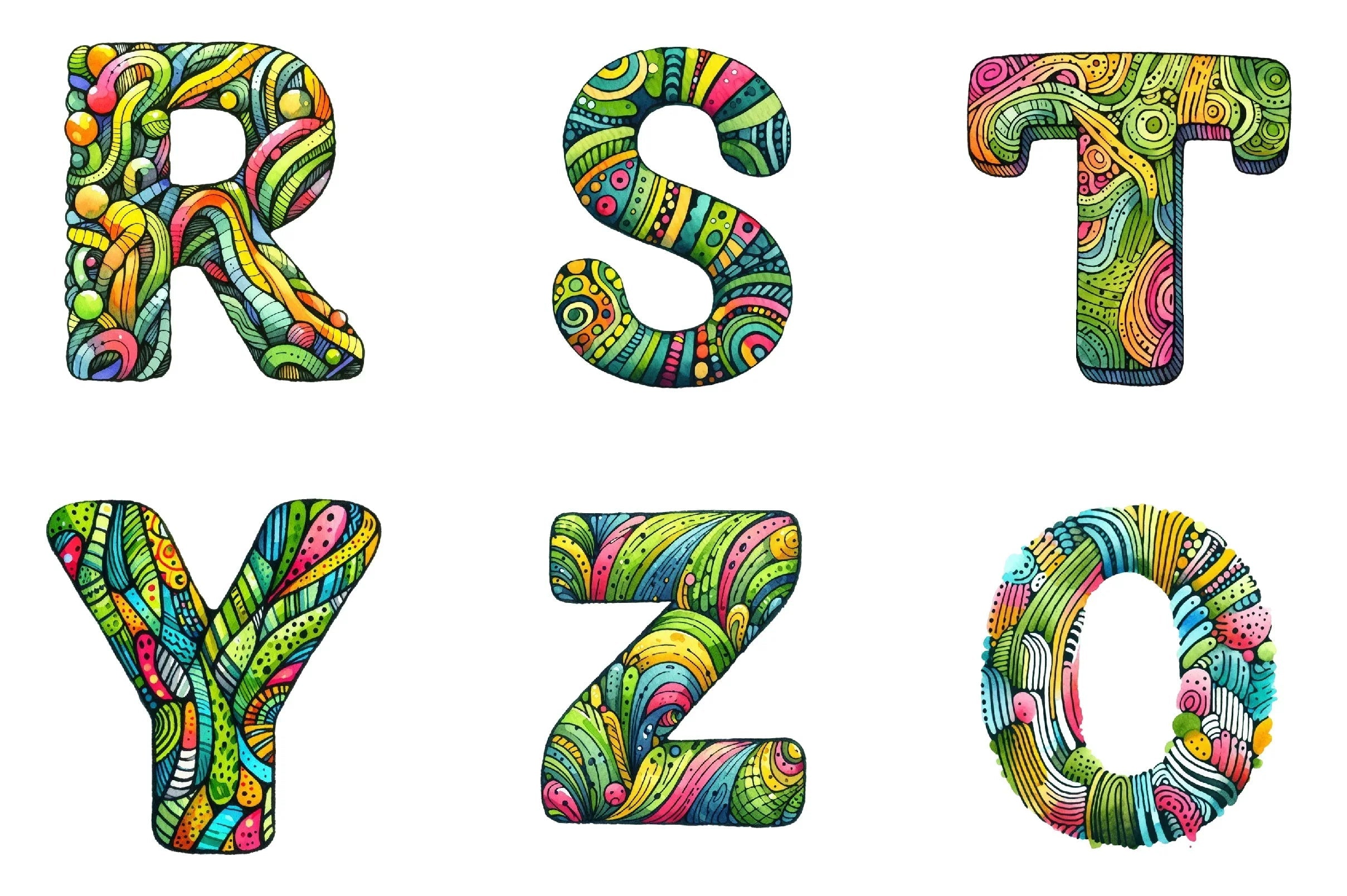 Brushstroke Alphabet Graphic Clipart Bundle - CraftNest - Digital Crafting and Art