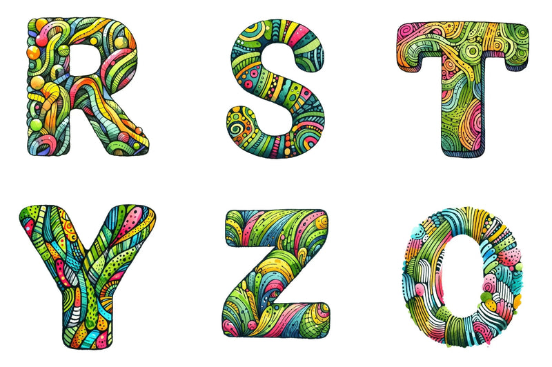 Brushstroke Alphabet Graphic Clipart Bundle - CraftNest - Digital Crafting and Art