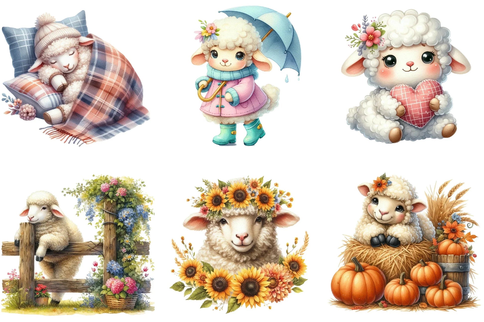 Sheep Clipart Bundle - CraftNest - Digital Crafting and Art