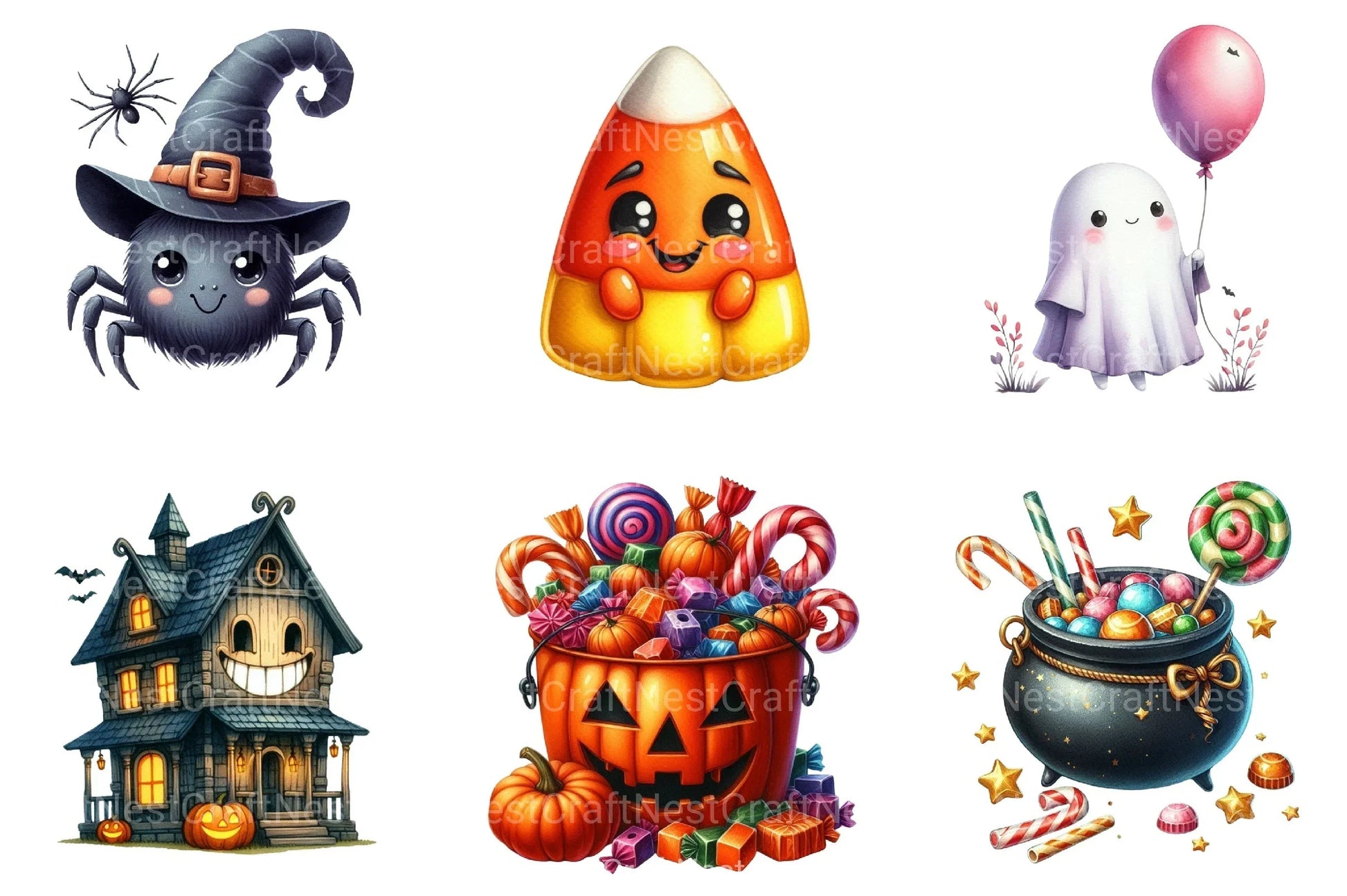 Cute Halloween Clipart Bundle 56 - CraftNest - Digital Crafting and Art