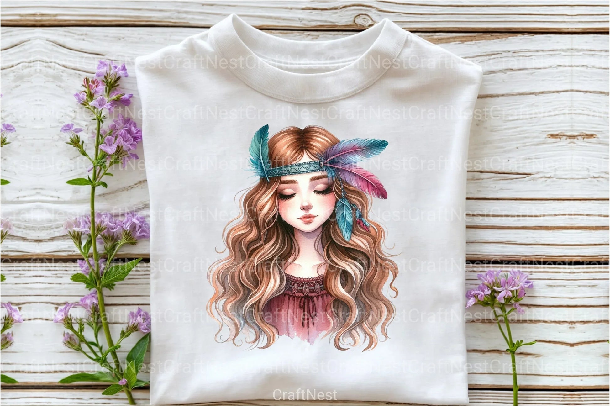 Tribal Boho Girl Clipart Bundle 12 - CraftNest - Digital Crafting and Art