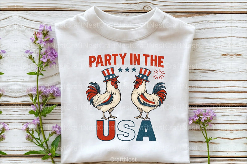 Patriotic Rooster Clipart Bundle - Party in the USA - CraftNest - Digital Crafting and Art