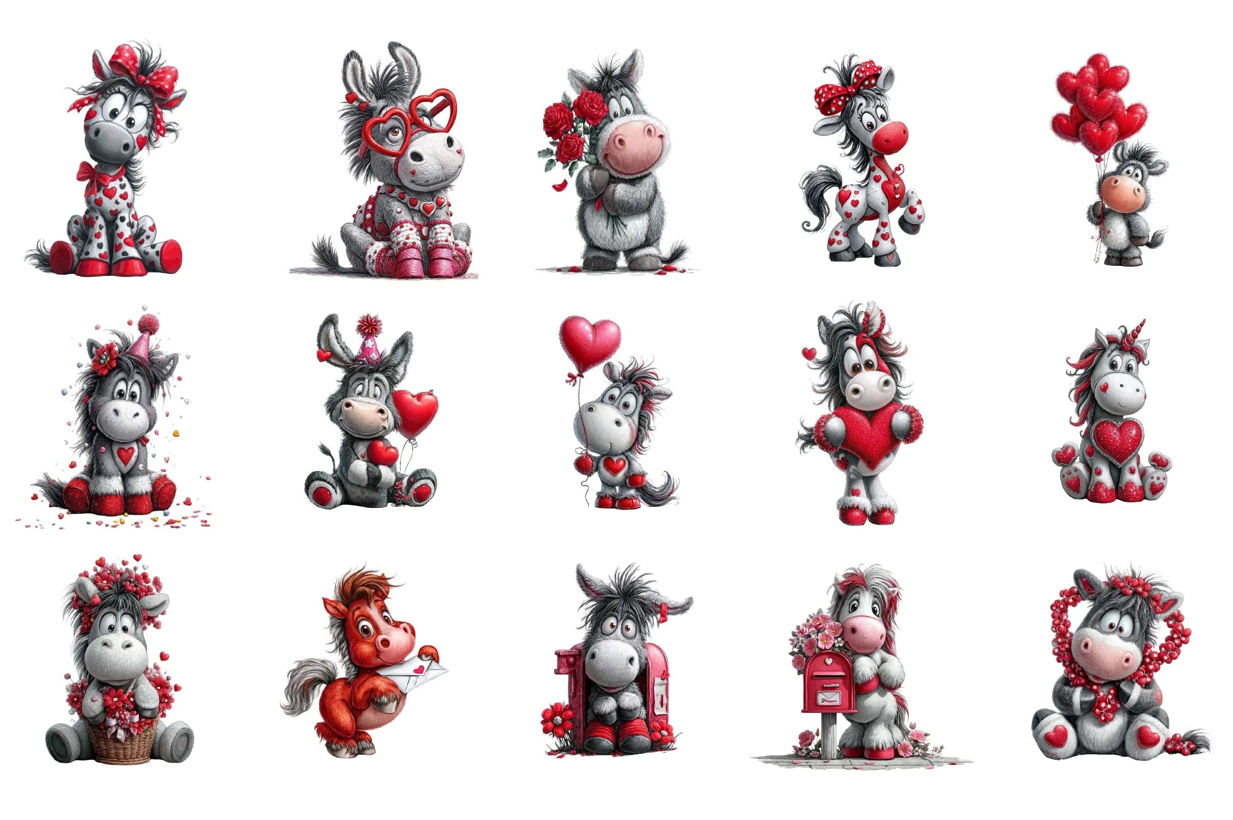 Valentine Horse Clipart Bundle - CraftNest - Digital Crafting and Art