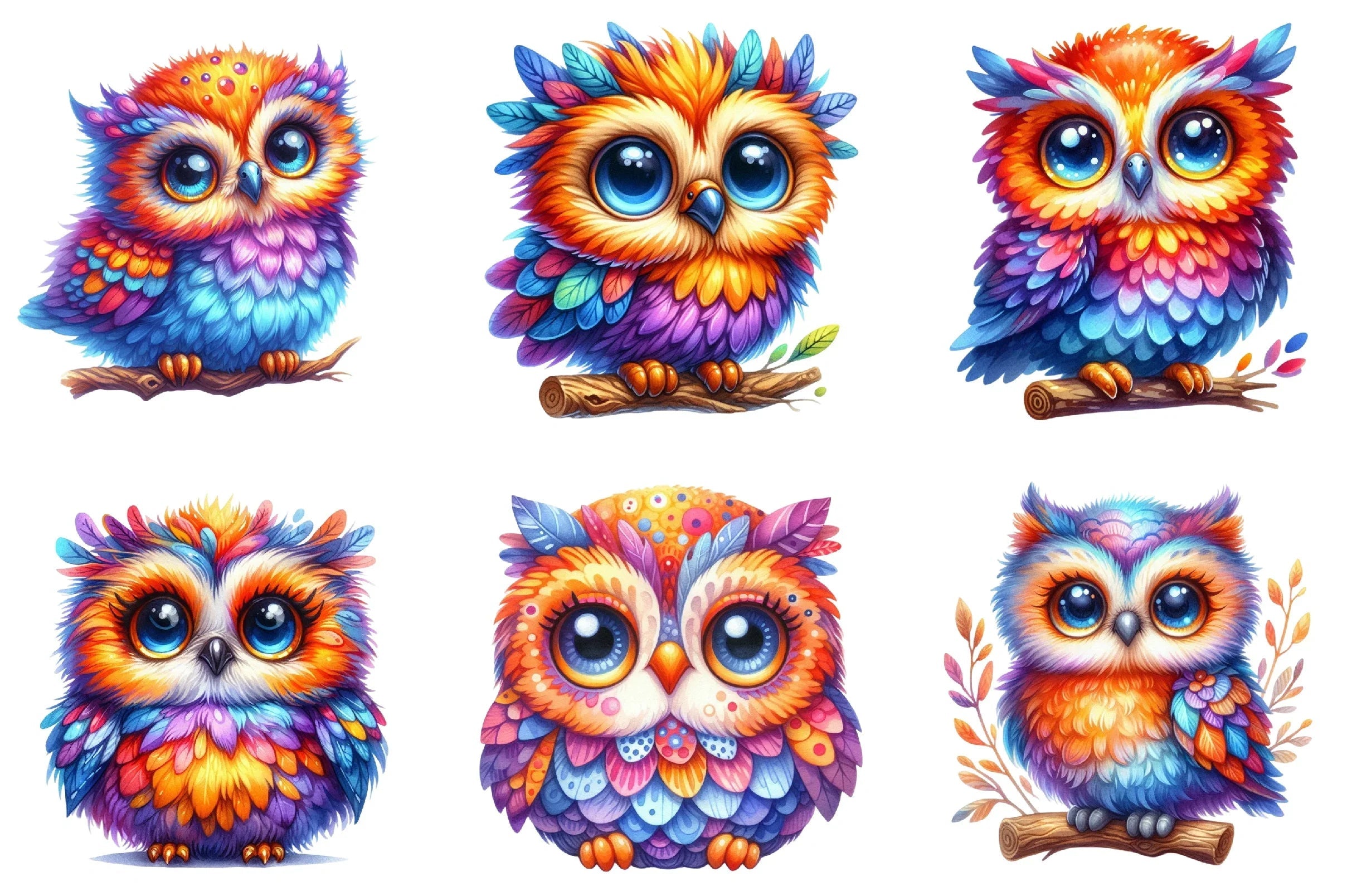 Whimsical Owl Clipart Bundle - CraftNest - Digital Crafting and Art