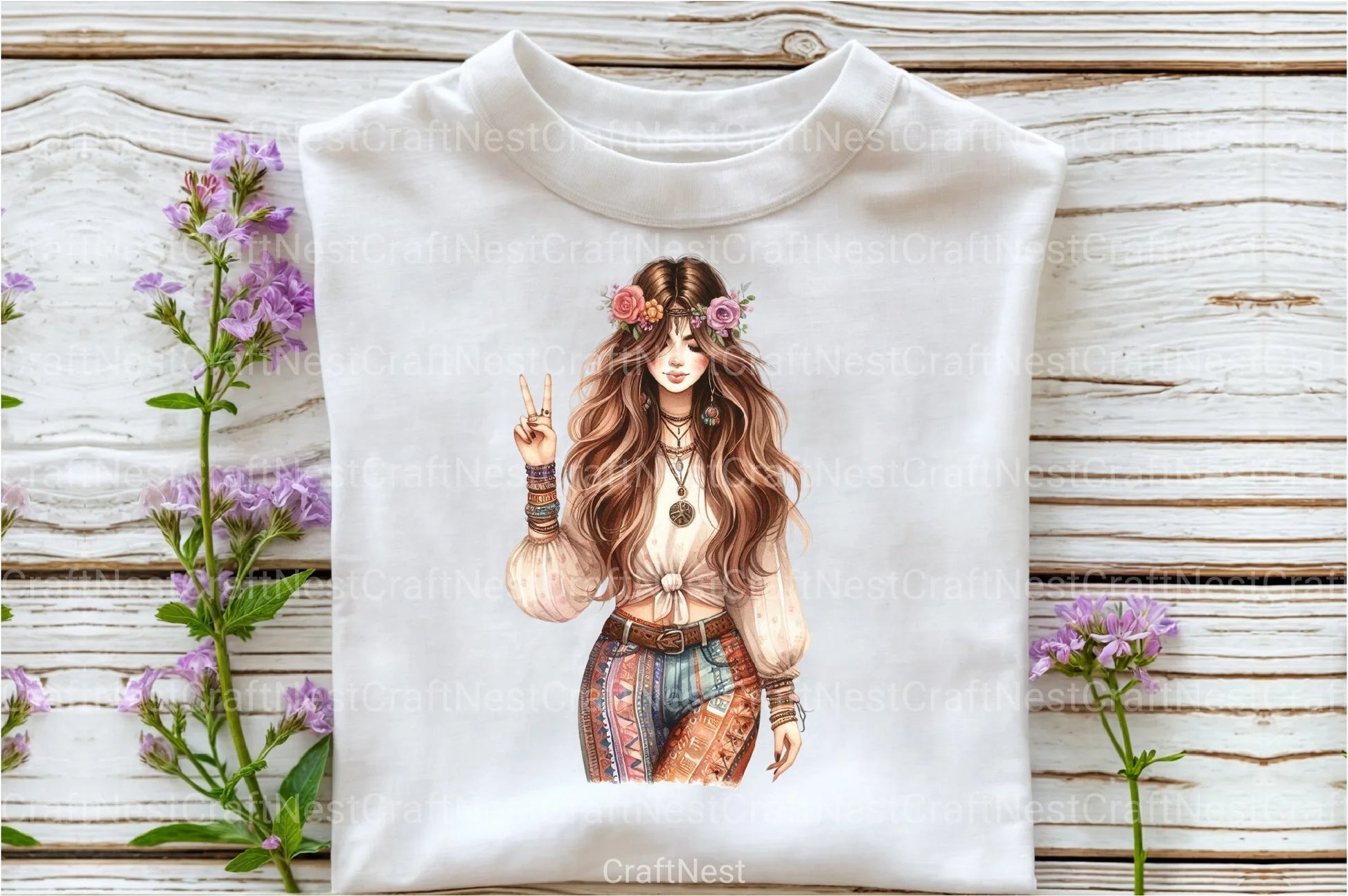 Tribal Boho Girl Clipart Bundle 6 - CraftNest - Digital Crafting and Art